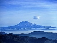 Lenticular clouds over Rainier by MSHI climbing steward Andy Goodwin. Original public domain image from Flickr