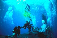 MEDITERRANEAN SEA (June 28, 2021) U.S. Navy SEALs conduct diving operations with the Virginia-class attack submarine USS New Mexico (SSN 779) during interoperability training in the Mediterranean Sea, June 28, 2021.