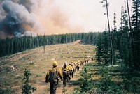 Butte Fire in Idaho, firefighters. Original public domain image from Flickr