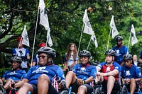 President Joe Biden, First Lady Jill Biden, Vice President Kamala Harris and Second Gentleman Douglas Emhoff attend the Wounded Warrior Project Soldier Ride, Thursday, June 23, 2022, on the South Lawn of the White House. (Official White House Photo by Erin Scott)