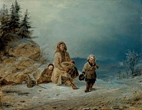 Beggar family on the road, 1860, by Robert Wilhelm Ekman