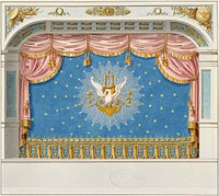 Helsingin vanhan teatteritalon esirippupiirustus, 1816 - 1840, Carl Ludvig Engel