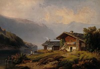 Vierwaldstätter see -järven rantamaisema, 1826 - 1872, Thomas Joachim Legler