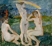 Bathing women, sketch, 1912, Jalmari Ruokokoski