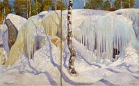 Rock covered in ice and snow, 1911, by Pekka Halonen