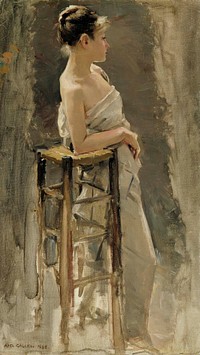 Model study, 1885, by Akseli Gallen-Kallela