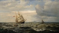 Maritime landscape, 1883, Oscar Kleineh