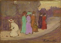 Women on the promenade, 1915, Juho Rissanen