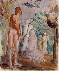 Bird of paradise, sketch, 1925, by Magnus Enckell