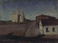 Moonlight landscape in suomenlinna, 1895, Sergei Wlasoff, Sergei Wlasoff