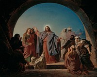 Jesus wakes lazarus, 1860, by Robert Wilhelm Ekman