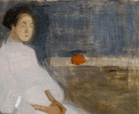 Costume picture i (girl with orange, the baker's daughter), 1908 - 1909, Helene Schjerfbeck