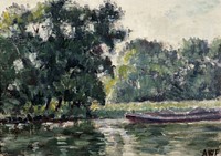 Richmond, a river landscape, 1924, by Alfred William Finch