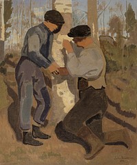 Draining the sap, 1916, Juho Rissanen