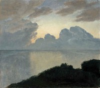 Summer night by the sea, tisvilde, 1900, Viggo Pedersen