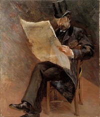 Sanomalehden lukija (björn wasastjerna), 1889, by Thorsten Wasastjerna