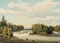 Anjalankoski rapids, 1879, by Ferdinand von Wright