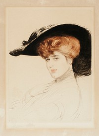 Elegantti hattupäinen nainen, 1900, Paulcésar Helleu