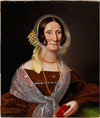 Portrait of the authoress sara wacklin, 1840, Johan Erik Lindh