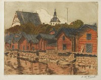 Porvoon ranta-aittoja, 1902, by Alfred William Finch