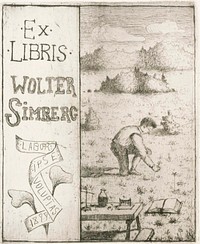 Exlibris wolter simberg ii, 1899, by Hugo Simberg