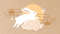 Chinese oriental rabbit desktop wallpaper, New Year background