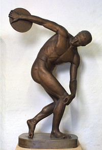 The discus thrower, reconstructed with torso in the Vatican, and head in the Museo Nazionale Romano by Unknown