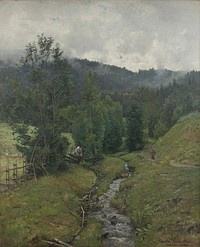 After rain, motif from Eidsvold by Gerhard Munthe