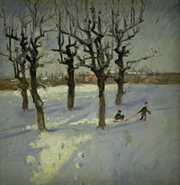 Winter Scene in a Suburb of Copenhagen by Fridolin Johansen