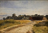 A Croft at Lodskov near Vognserup Manor.Study by Johan Thomas Lundbye