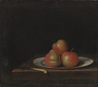 Nature morte with apples on an "East Indian" plate by Johan H&ouml;rner