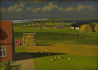 West Jutland landscape with drifting clouds.Fall by Niels Bjerre