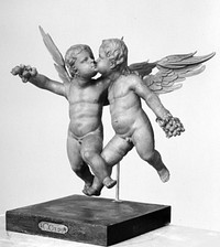 Two floating putti   by unknown