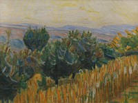 The vignette towards the light.Wheat field in the foreground.Villa Linda, Florence by Niels Larsen Stevns