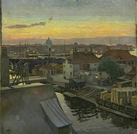 View of Wilders Plads at Christianshavn.Evening by Edvard Weie