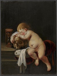Boy sleeping on a Skull by Pieter Moninckx