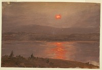 View Across the Hudson at Sunset, Frederic Edwin Church