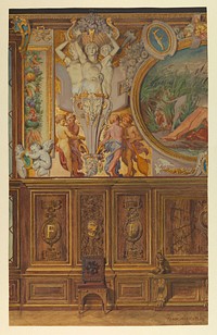 Section of wall, Gallery Francis I, Palace of Fontainebleau, France, Frederick Marschall