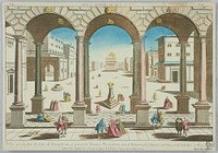 Peep-show, Vue perspective de l'Arc de Triomphe, Ou Se Passa La Furieuse Proscription Sous le Triumvirat d'Antoine, d'Octave et de Lepidus à Rome, No. 45