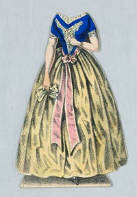 Jenny Lind Paper Doll Costume, Agathe from the opera "Der Freischutze" (The Freischutz)