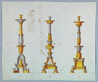 Three Designs for Candlesticks, Luigi Righetti