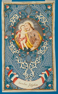 Cut-Paper Devotional Picture: Saint Joseph with the Christ Child