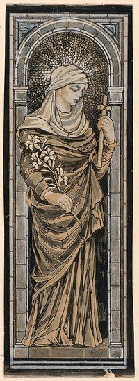 Study for the Goddard Memorial Window, in St. John's Church, Providence, Rhode Island, Francis Augustus Lathrop