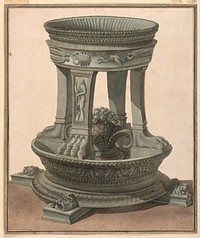 Altar to Apollo from the Villa di Cicerone, after a print by Piranesi