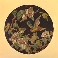 Plate Design with Bird and Flowers, Amedee de Caranza