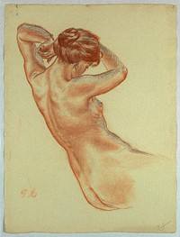 Half figure of a seated nude woman, Pietro Montana