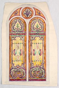 Design for stained glass, Alice Cordelia Morse