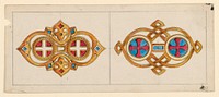 Two Designs for Brooches in the "Byzantine" Style