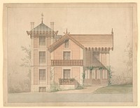 Architectural project for the house of P.J. Hetzel, Eugne Emmanuel Violletleduc