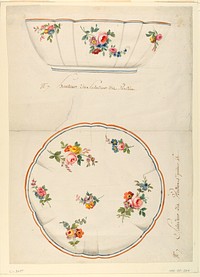 Design for a Painted Porcelain Scalloped Salad Bowl